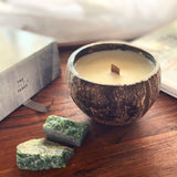 Amazonite Crystal Coconut Candle (Communication)