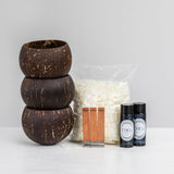 Candle Making Kit Coconut Set of 3 - Starter DIY Kit With Soy Wax Blend & 60ml Fragrance